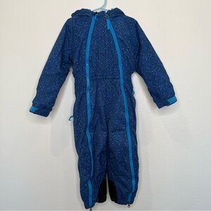 REI Blue Printed Toddler 4T Zip Up Snow Suit